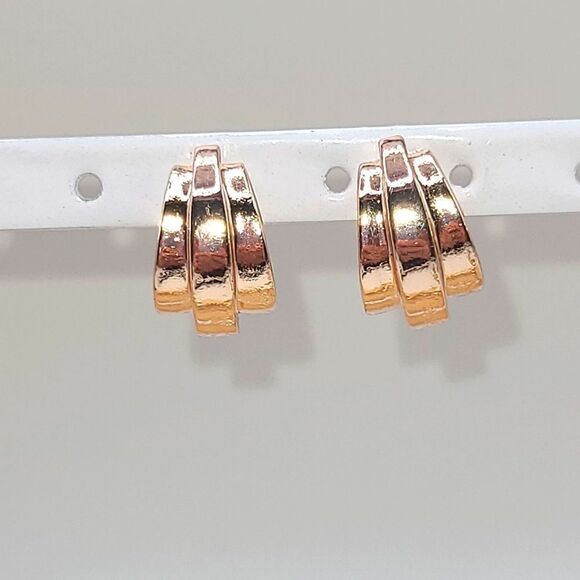 Source Unknown Jewelry - Rose Gold-Tone Earrings Clip On